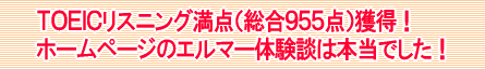 ３月２６日の第121回ＴＯＥＩＣでリスニング満点！ＨＰのエルマー体験談は本当でした！